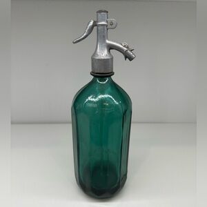 Vintage Green Glass Seltzer Bottle